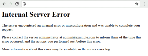 internal server error