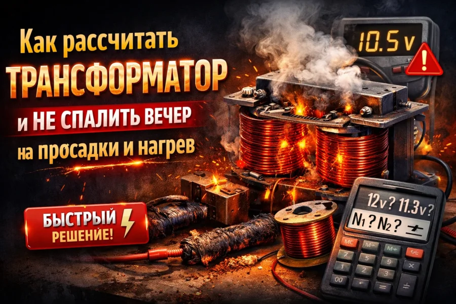 Как рассчитать трансформатор и не спалить вечер на перемотку, нагрев и просадку