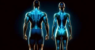 Сканирование тела в дополненной реальности, мужчина и женщина, визуализация мышц и нервов.