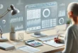 Stichprobenberechnung mit Diagrammen und Fragebogen auf dem Computerbildschirm.