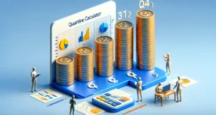 Interactive visualization of quartile calculator with stacks of coins